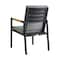 Armen Living Royal 7 Piece Black Aluminum and Teak Outdoor Dining Set with Dark Gray Fabric 840254332843 - alternate 7
